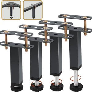 4 patas de soporte central de altura ajustable para marco de cama, patas de soporte de listones de cama para marco de cama de metalmadera, patas de 4 patas de soporte central de altura ajustable para marco de cama, patas de soporte de listones de cama para marco de cama de metalmadera, patas de