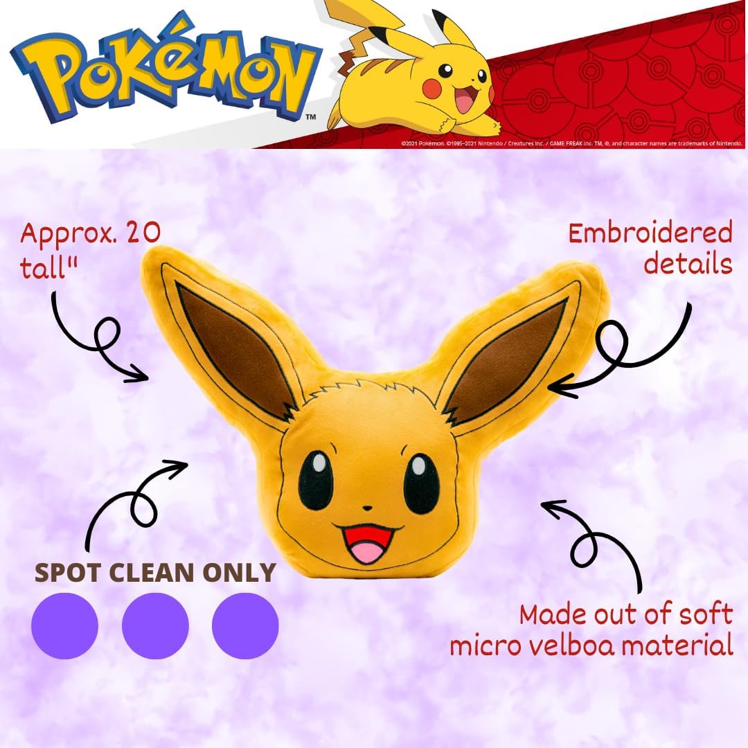 Franco Anime Gaming Bedding – Almohada decorativa de felpa súper suave y acogedora, talla única, Eevee