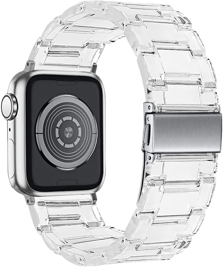OCEBEEC Correas de resina compatibles con Apple Watch de 1.496 in 1.575 in 1.614 in 1.654 in 1.732 in 1.772 in 1.929 in, correa de resina ligera de
