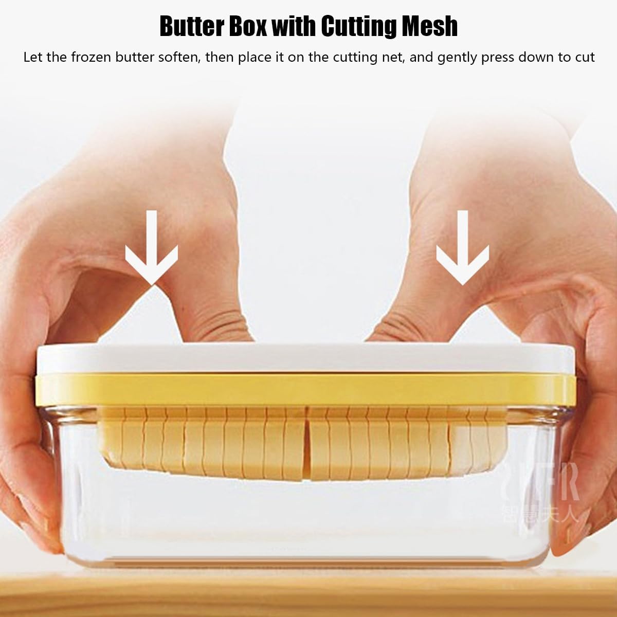 Cortador de mantequilla de acero inoxidable, cortador de mantequilla y plato, recipiente para rebanar mantequilla con tapa para refrigerador, caja