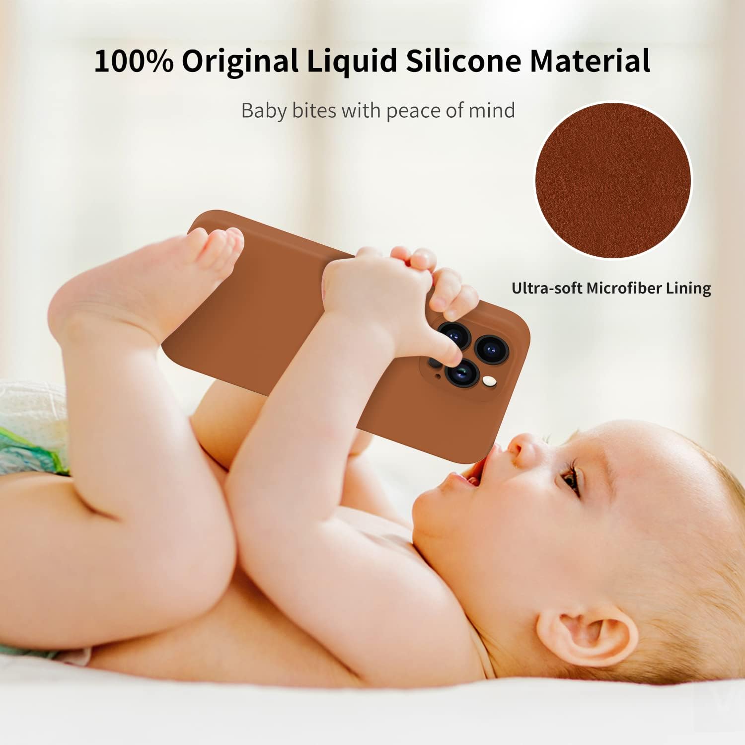 Funda para iPhone 14 Pro con protector de pantalla, protector de lente de cámara mejorado, cubierta de silicona líquida suave de cobertura completa,