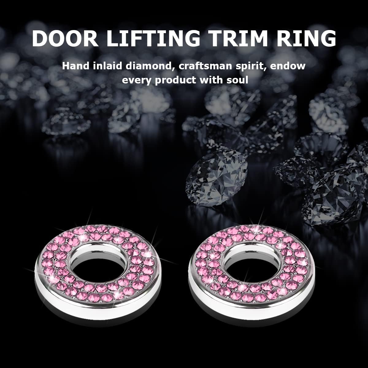 4 calcomanías brillantes para puerta de automóvil, decoración de pernos de barra de tirar, calcomanías de cristal para mujeres y niñas, tapas de