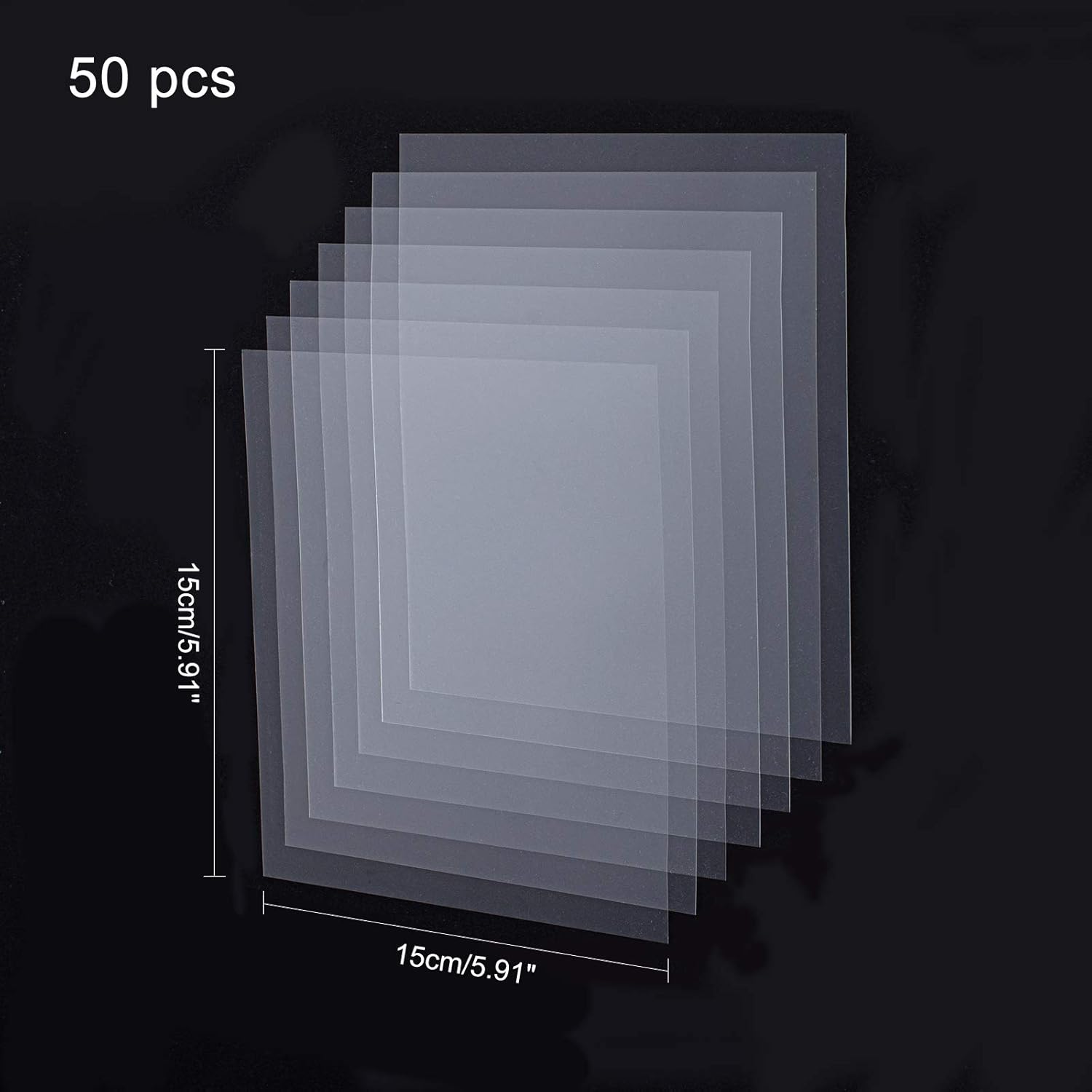 PandaHall – 50 piezas de papel de planchado de cuentas fusibles de 5.9 x 5.9 pulgadas, papel de planchado cuadrado transparente de termoestabilidad