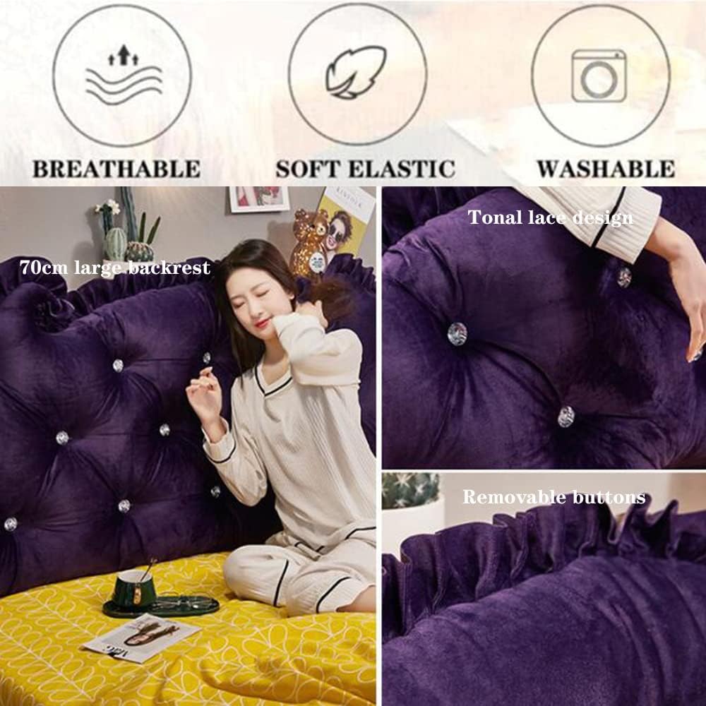 ZZYK Almohada suave de lectura, cojín grande para cabecero, respaldo y posicionamiento, cojín de cuña para cama de día, litera, sofá cama con funda