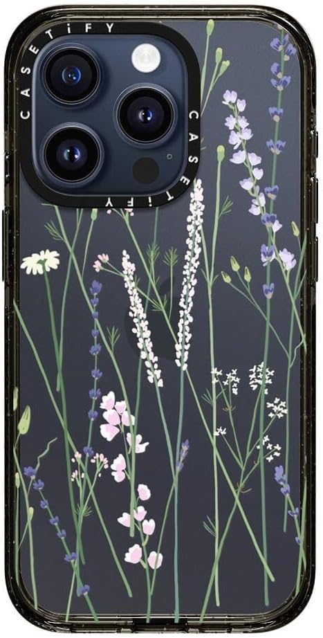 CASETiFY Funda Impact para iPhone 15 Pro 4 veces probada contra caídas de grado militar, protección contra caídas de 8.2 pies – Estampado de flores