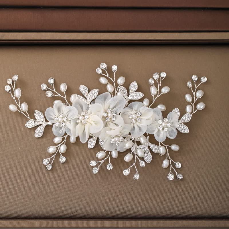 Flores de novia para el cabello de boda, vides, pieza de pelo de cristal, accesorios para el cabello de novia para mujeres y niñas
