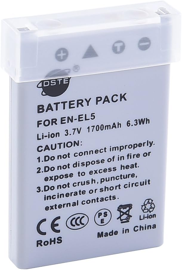 DSTE Replacement for 2X EN-EL5 Li-ion Battery Compatible Nikon Coolpix P530 P5000 P5100 7900 P6000 3700 4200 5200 5900 P80 P90 P100 P500 P510 P520