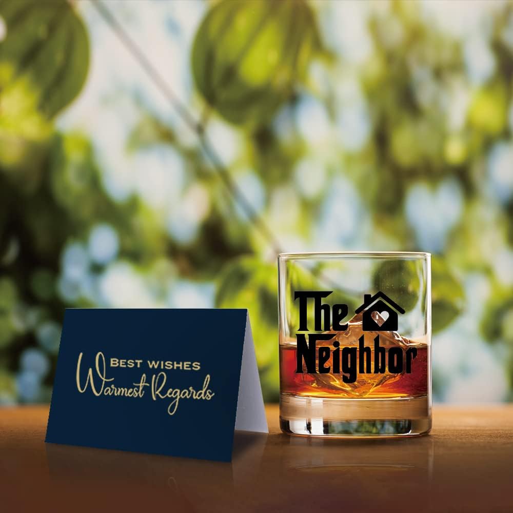 Vasos de whisky The Neighbor, regalo de inauguración de la casa para hombres y mujeres, regalos únicos para vecinos, divertidas ideas de regalo para