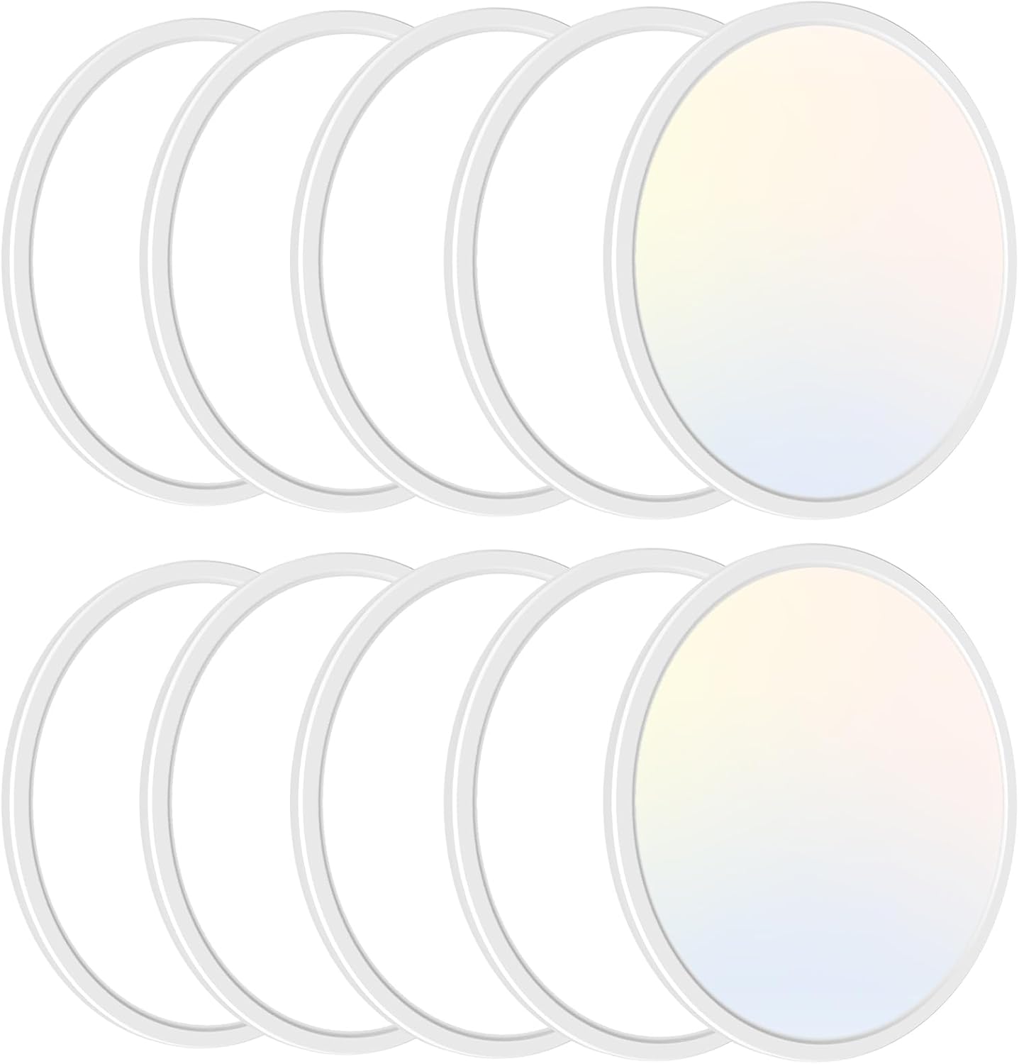 zemty Paquete de 10 luces LED de techo empotradas de 12 pulgadas, súper delgada de 28 W 3200 lm, 3 temperaturas de color en una lámpara de techo de