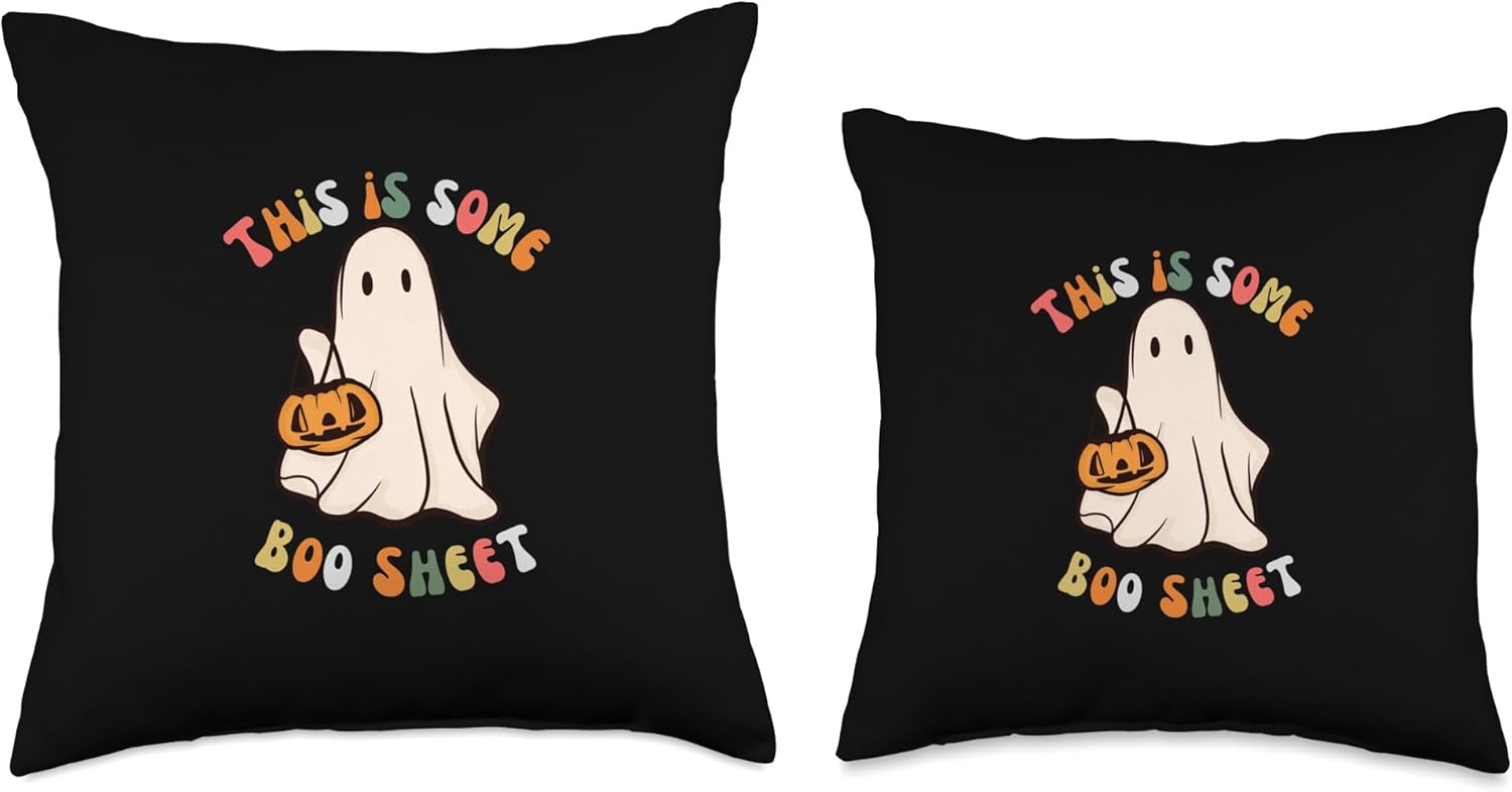 This Is Some Boo – Sábana de disfraz de fantasma de Halloween para mujer, almohada, 16 x 16 pulgadas, multicolor
