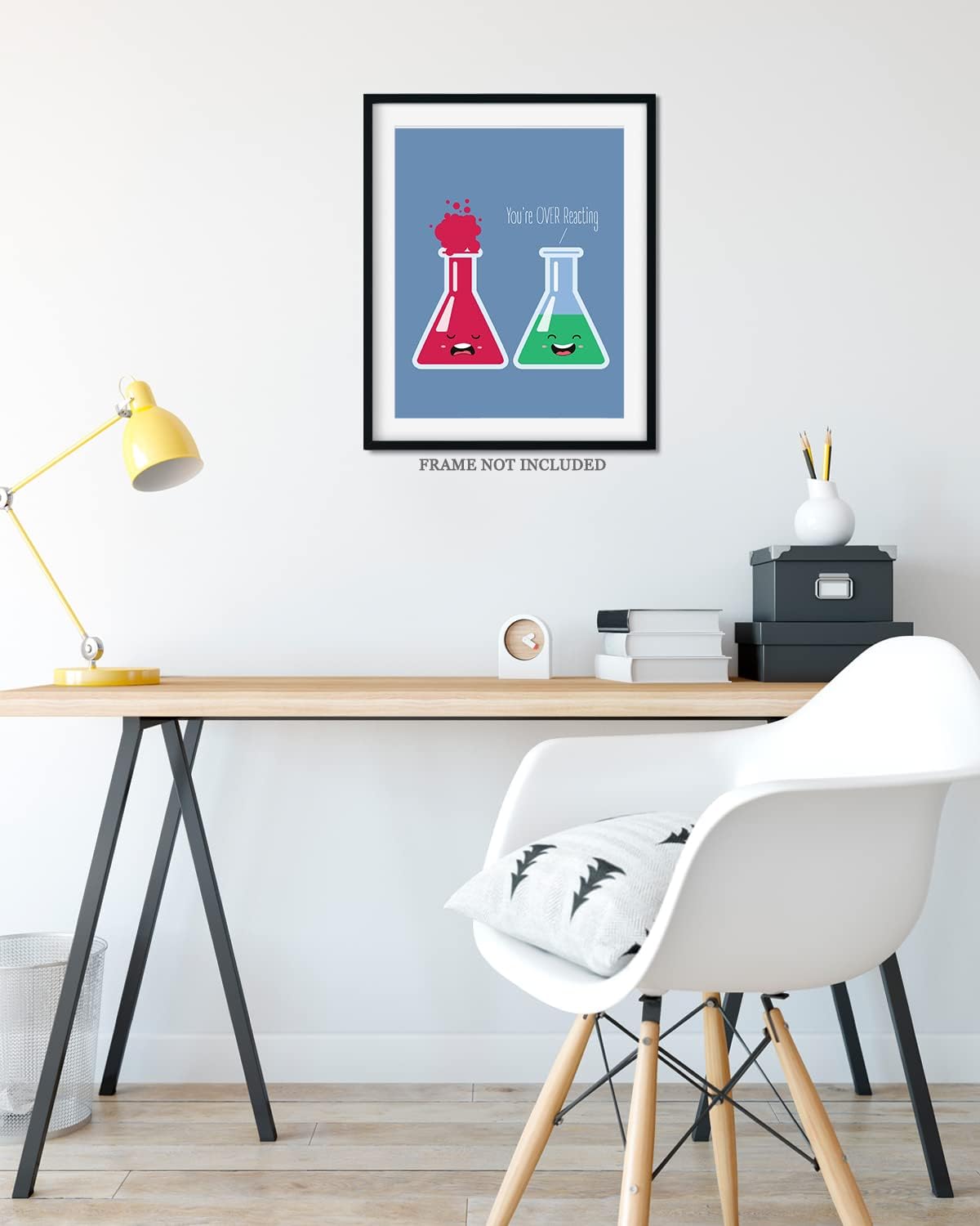 Govivo You’re OVER Reacting – Decoración de pared de juego de palabras de ciencia  Divertido arte de química para el aula de escuela secundaria