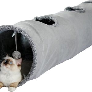 PAWZ Road Túnel para gatos de 51 pulgadas de largo, túnel plegable de 12 pulgadas de diámetro, tubo grande para gatos grandes, conejos y cachorros, PAWZ Road Túnel para gatos de 51 pulgadas de largo, túnel plegable de 12 pulgadas de diámetro, tubo grande para gatos grandes, conejos y cachorros,