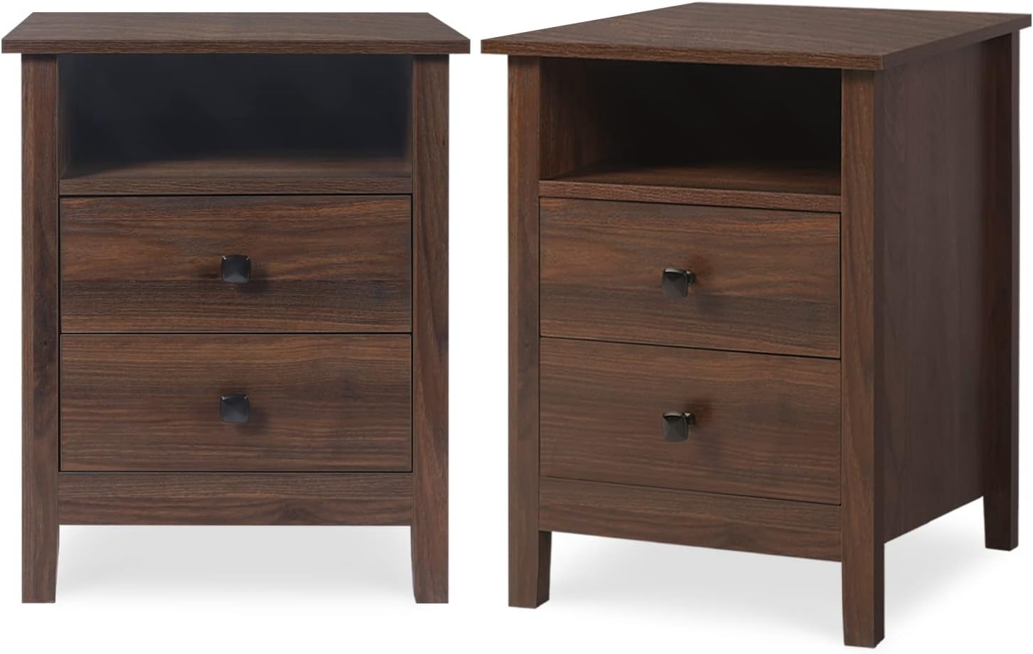 Vikiullf Mesitas de noche para dormitorio, juego de 2 mesitas de noche de madera, mesita de noche, mesita de noche con cajones, muebles de