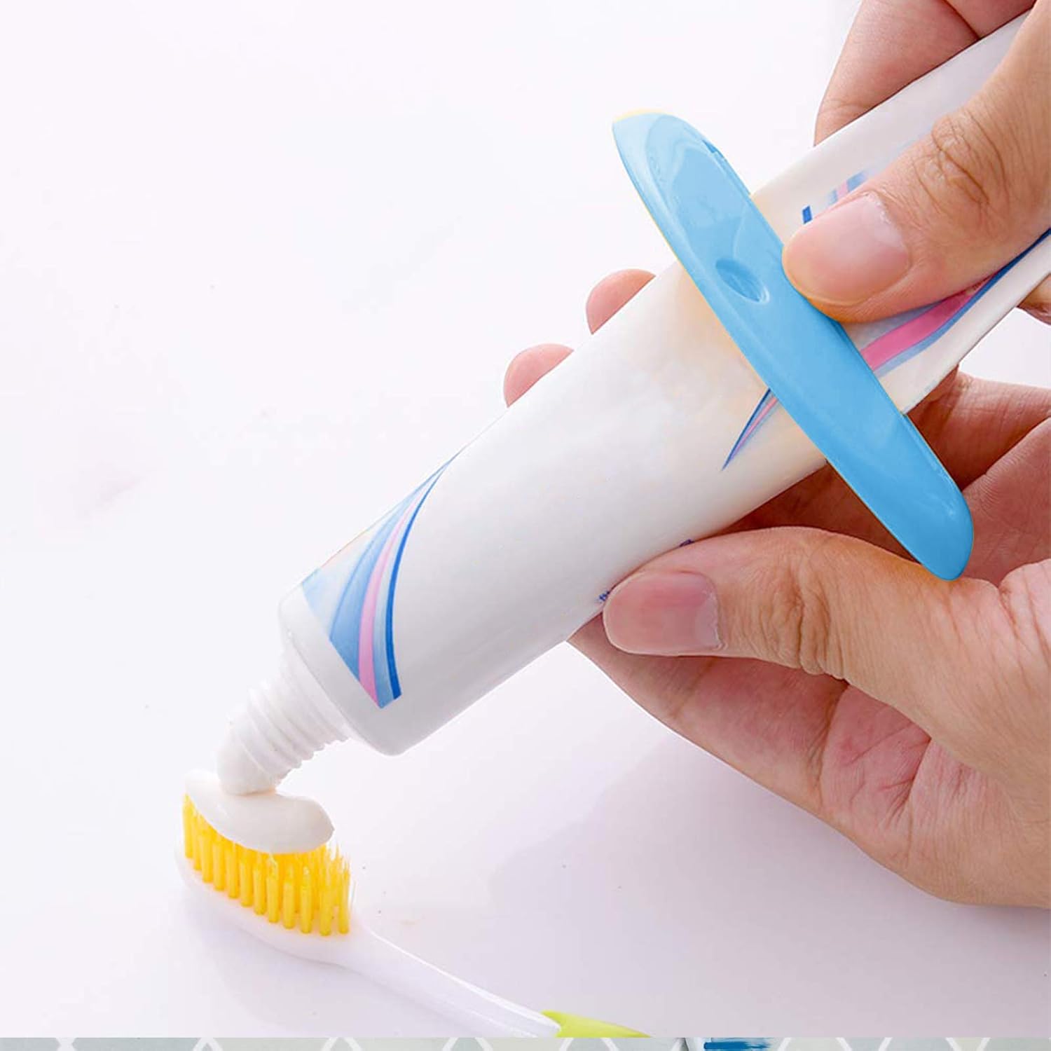 8 unidades de dispensador de tubo de pasta de dientes, soporte de exprimidor de tubos de plástico, clips de pasta de dientes para ahorrar pasta de