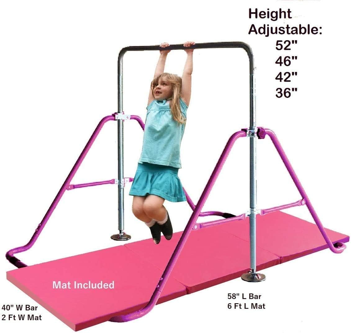 XINDONGSHENG – Barra de gimnasia atlética expansible para niños, barra de equilibrio para entrenamiento junior, gimnasio, color morado con 2 pies x