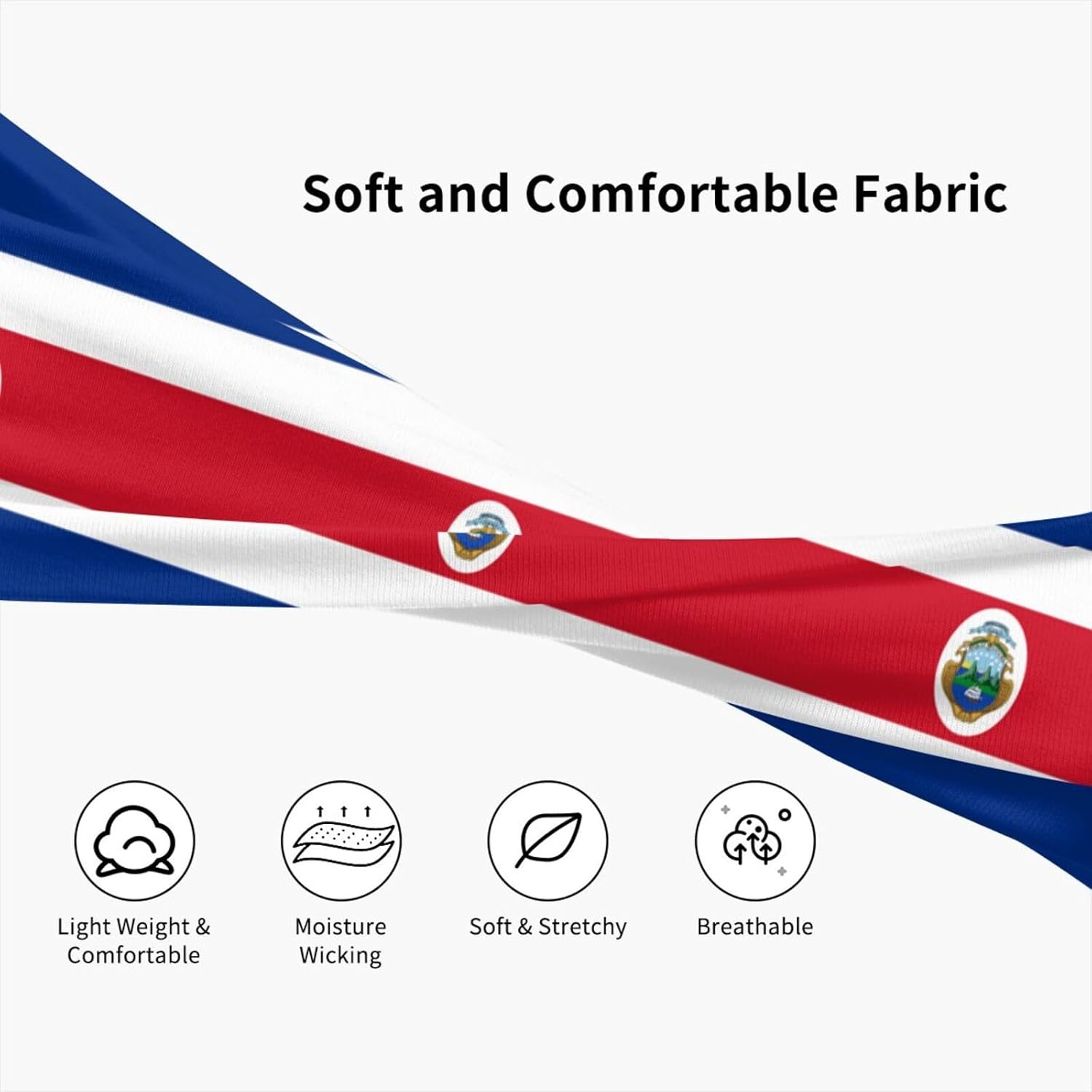 Diademas deportivas con bandera de Costa Rica para hombres y mujeres, absorbe la humedad, diademas deportivas para correr, fitness, yoga, ciclismo,