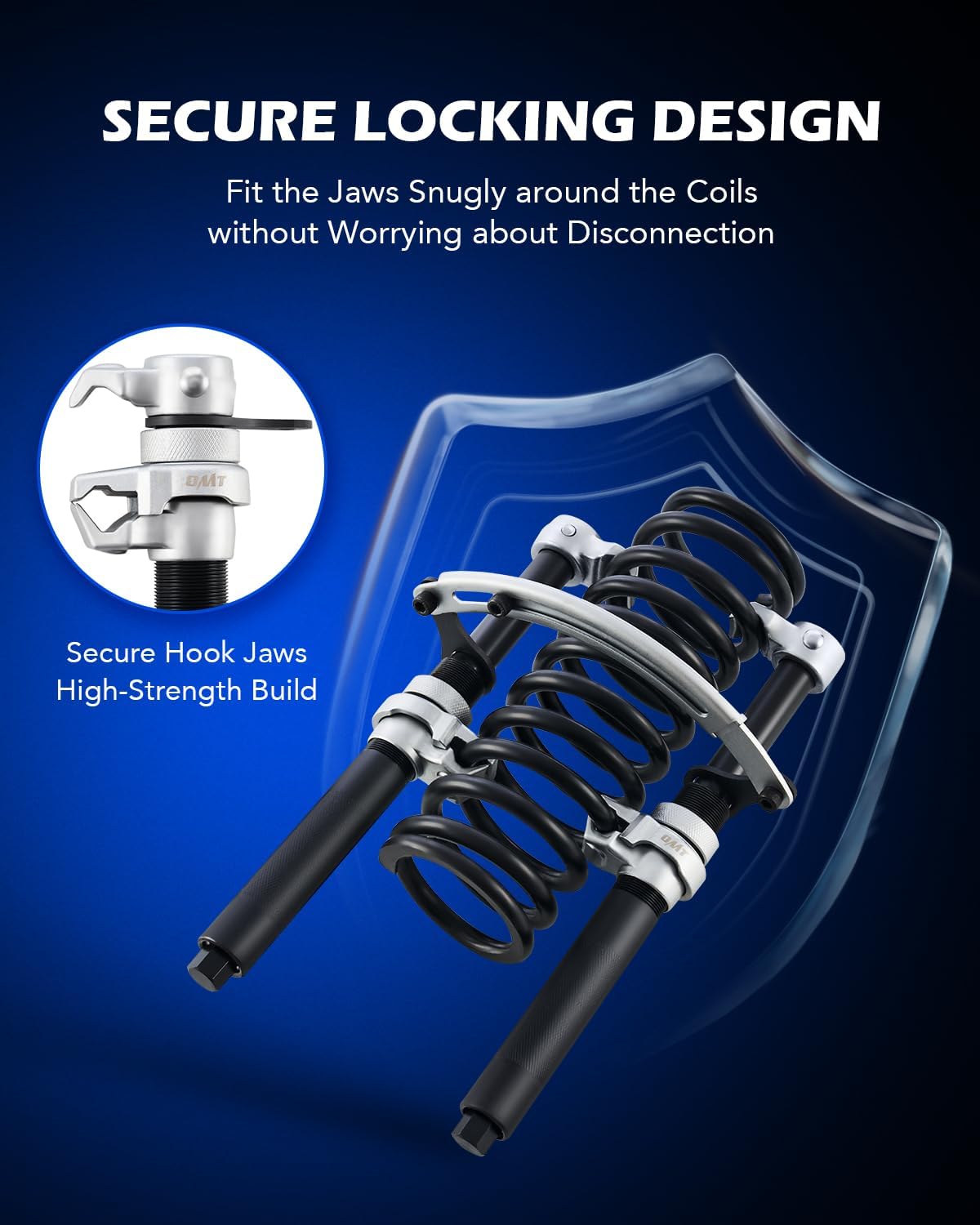 Orion Motor Tech Herramienta de compresor de resorte, juego de 2 herramientas de compresor de resorte helicoidal con soporte extensible, herramienta