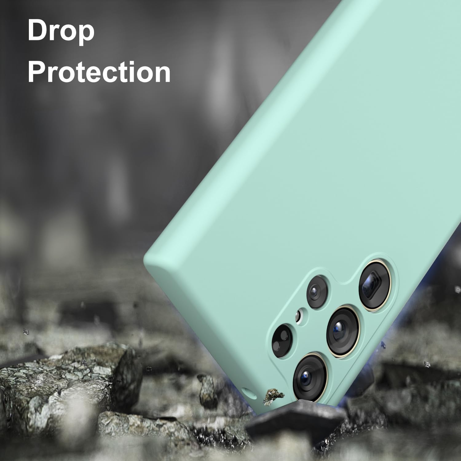 E Segoi Samsung Galaxy S23 Ultra – Funda de silicona líquida de goma a prueba de golpes, funda de tela de microfibra suave compatible con Galaxy S23