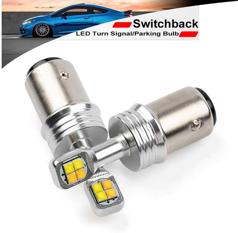NSLUMO Bombillas LED Switchback 1157 2057 BAY15D P215W Switchback para Hon’da Accord Civic Coupe HatchSedán, luz blanca de posición de circulación