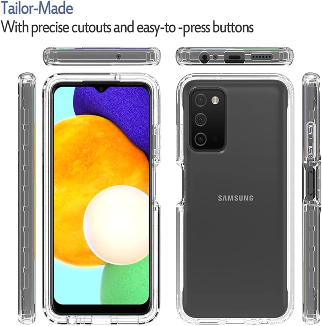 Tothedu Funda de teléfono para Galaxy A03S, Samsung A03S SM-A037U con protector de pantalla de vidrio templado, carcasa protectora de cuerpo