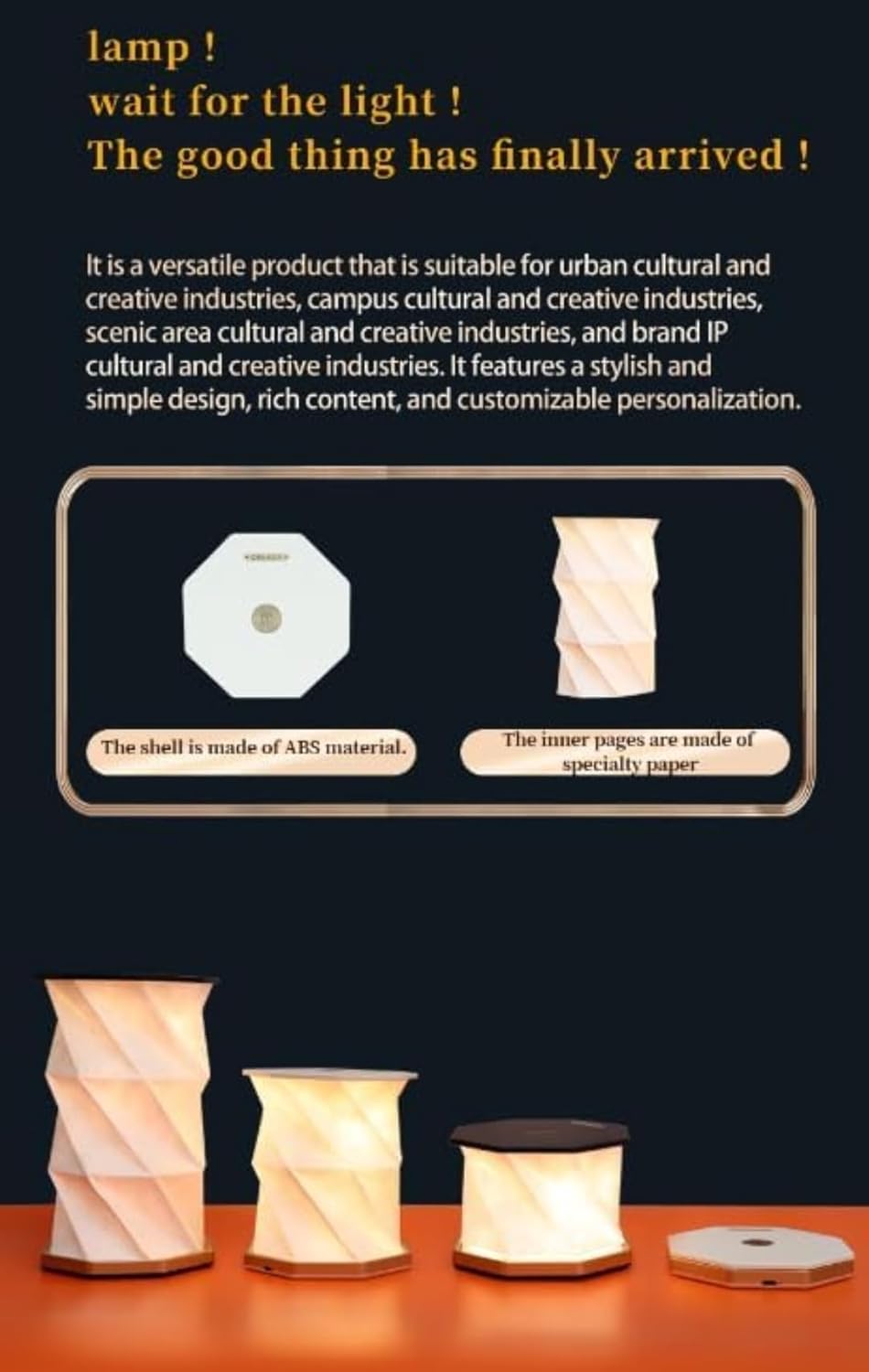 Lámpara portátil, lámpara de bolsillo, luz giratoria, lámpara plegable novedosa, luz nocturna, lámpara de papel, lámpara de mesa recargable por USB,