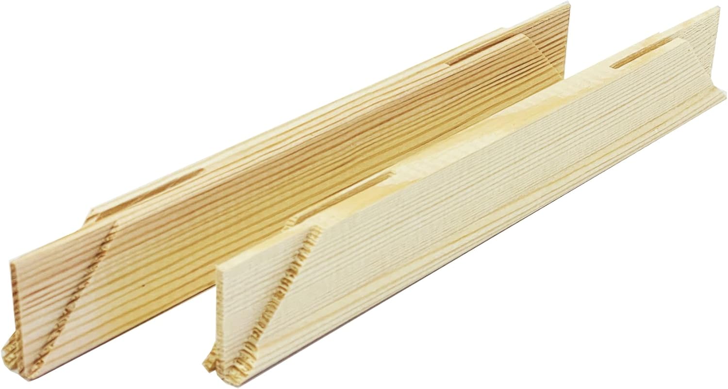 Barras de madera maciza de 0.75 pulgadas de profundidad de 14 pulgadas, paquete de 2 unidades. Marco de lona de madera, barras de estiramiento de