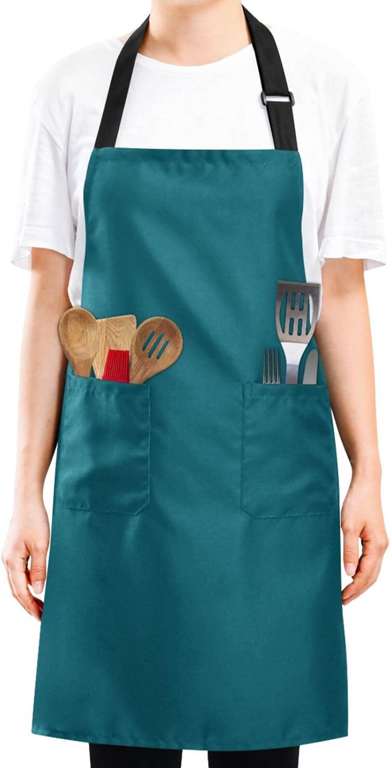 RPLIFE Animals Alphabet Chef Aprons, Waterproof Chef Apron, Aprons with Pockets for Women, Apron Hairstylist