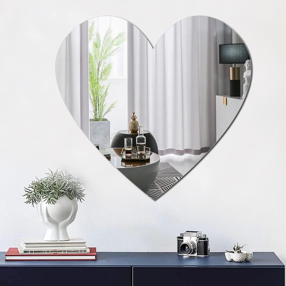 Espejo de pared acrílico de 15.7 in, plexiglás inastillable, grande, para paredes, baño, espejo de pared para maquillaje, tocador, habitación de