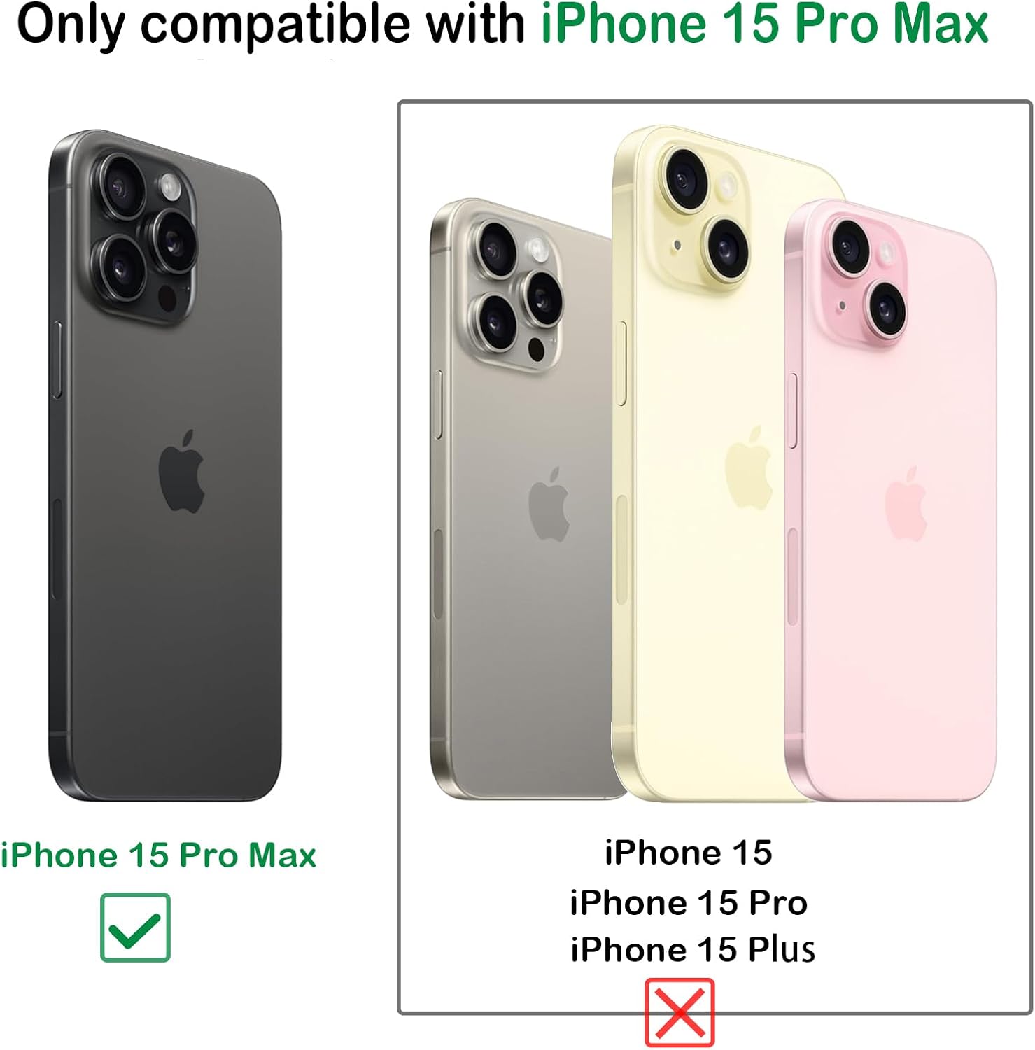 MInCYB Compatible con iPhone 15 Pro Max Crossbody Wallet Case, iPhone 15 Pro Max de piel sintética desmontable con cremallera magnética, con correa