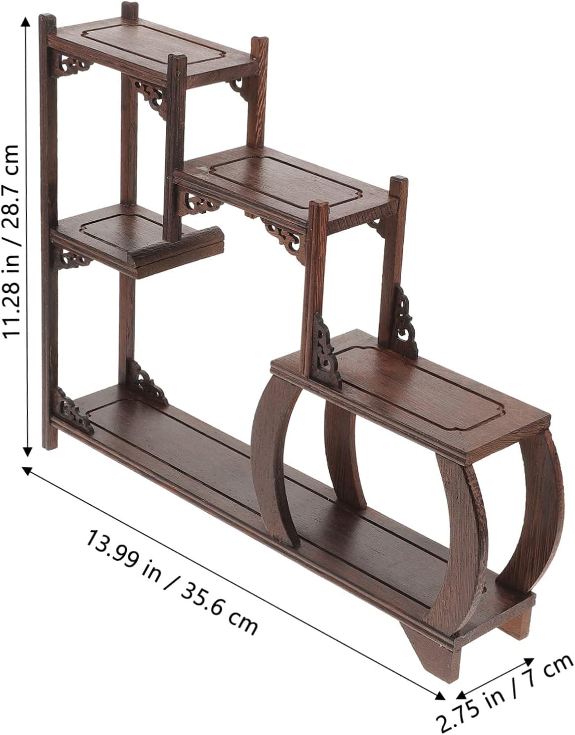 STAHAD Soporte de exhibición de esquina Curio Armarios Art Retro Wall Shelf Corner Display Shelf Armario Estante Estante Estante para Gabinete Curio
