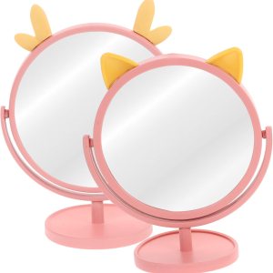 Beaupretty 2 piezas de espejo de tocador, bonito espejo estético para decoración de habitación, espejo para escritorio, espejo de hogar, espejo de Beaupretty 2 piezas de espejo de tocador, bonito espejo estético para decoración de habitación, espejo para escritorio, espejo de hogar, espejo de