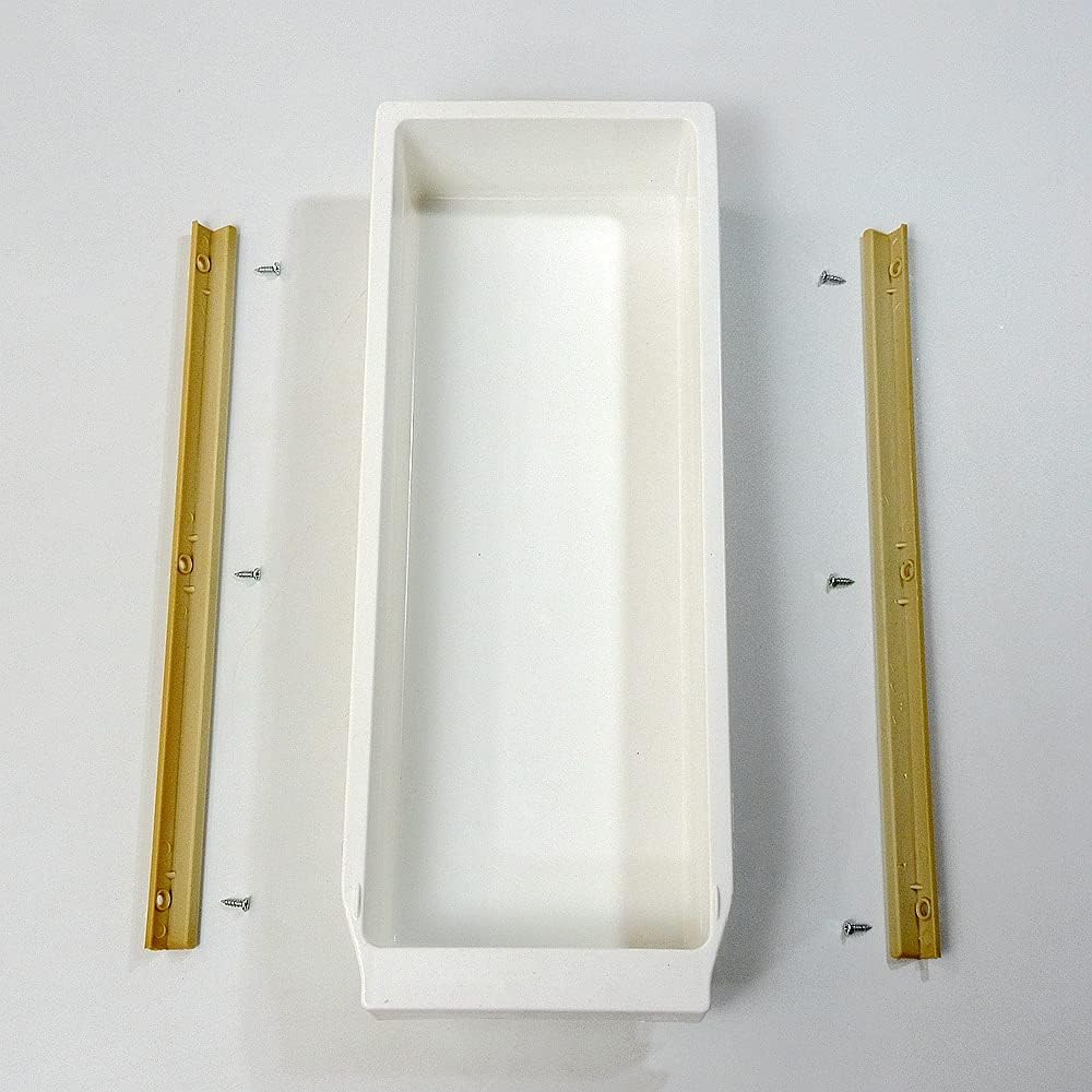 Cajón de plástico montado en la mesa de la máquina de coser industrial con 2 deslizadores y 6 tornillos