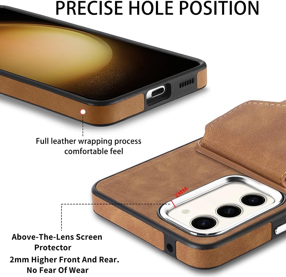Asuwish Funda tipo cartera compatible con Samsung Galaxy S23 5G y protector de pantalla de vidrio templado, soporte para tarjetas, soporte