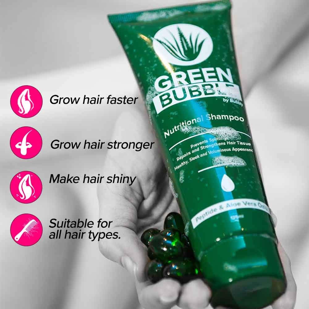 Bubbly – Set de crecimiento del cabello Green Bubble (paquete de 3)
