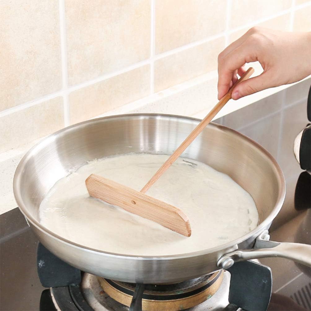 Luxshiny Esparcidor de panqueques para el hogar, esparcidor de madera en forma de T, crepé, raspador de panqueques, herramientas para tartas,