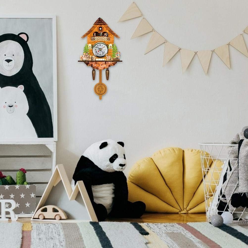 Reloj de cuco antiguo de madera cuco Birdhouse reloj de pared decoración del hogar reloj de cuco colgante de campana oscilante automática péndulo