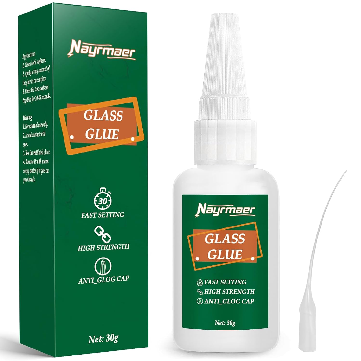 Pegamento de vidrio, 1.06 oz de pegamento acrílico transparente impermeable, pegamento de vidrio a vidrio para pegar vidrio y otros materiales,
