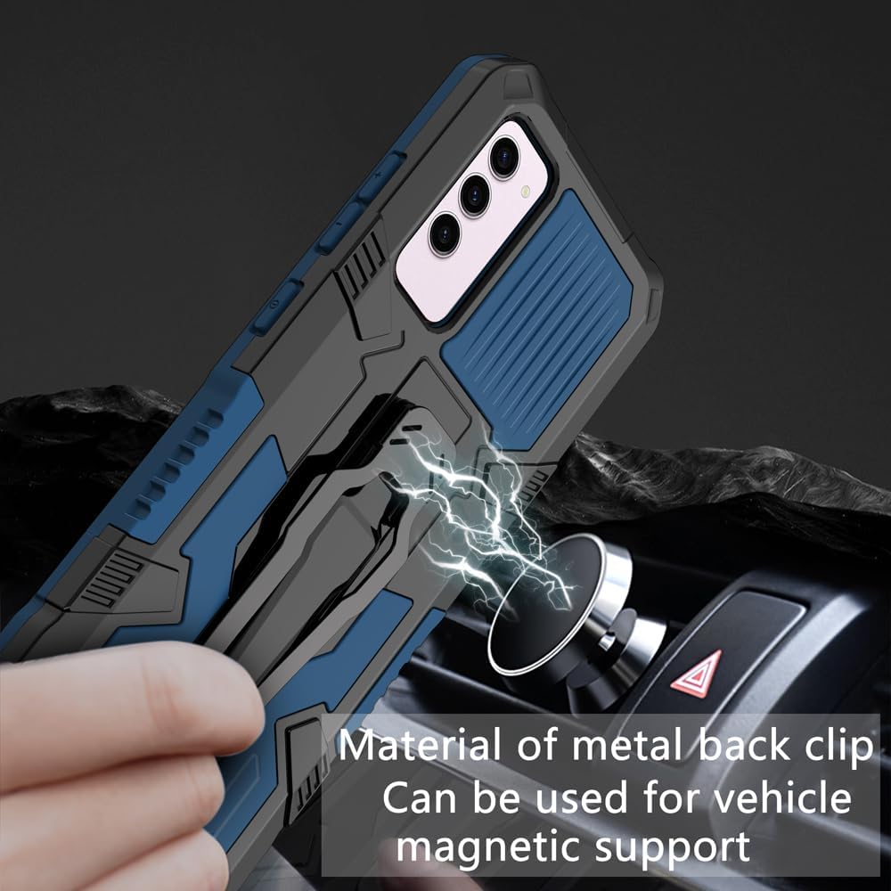 Asuwish Funda protectora compatible con Samsung Galaxy S23 5G y protector de pantalla de vidrio templado con clip para cinturón, resistente soporte