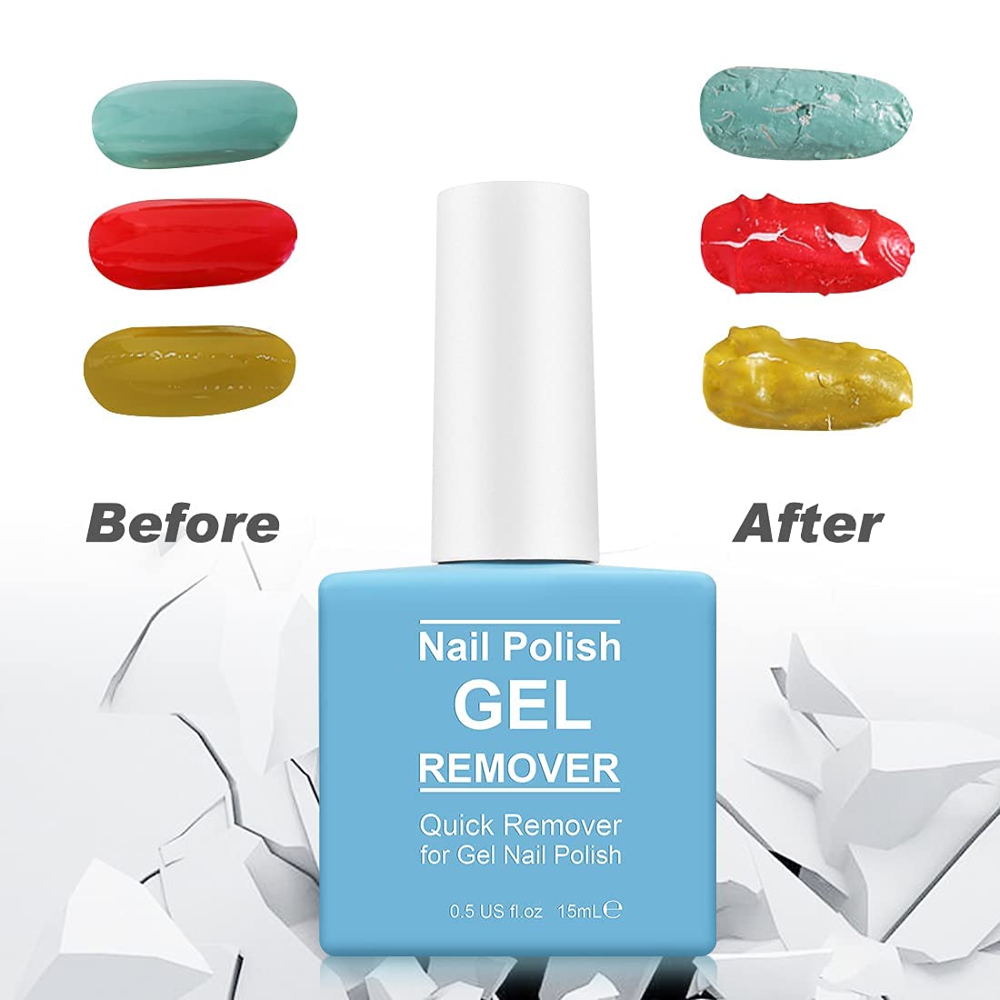 Removedor de esmalte de uñas de gel, removedor de esmalte de uñas para uñas de gel con 1 empujador de cutículas, raspador de uñas y barra de fregar,