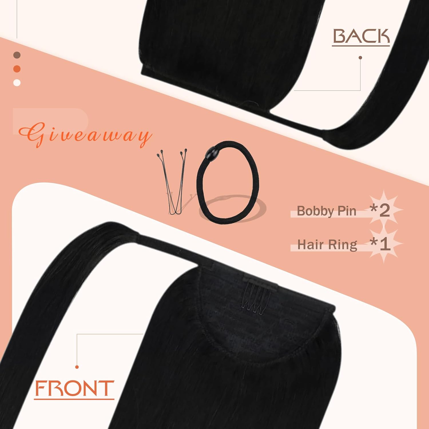 VeSunny – Extensiones de cabello humano remy lacio de 14 a 24 pulgadas, con clip para cola de caballo, juego de extensiones de cabello humano de