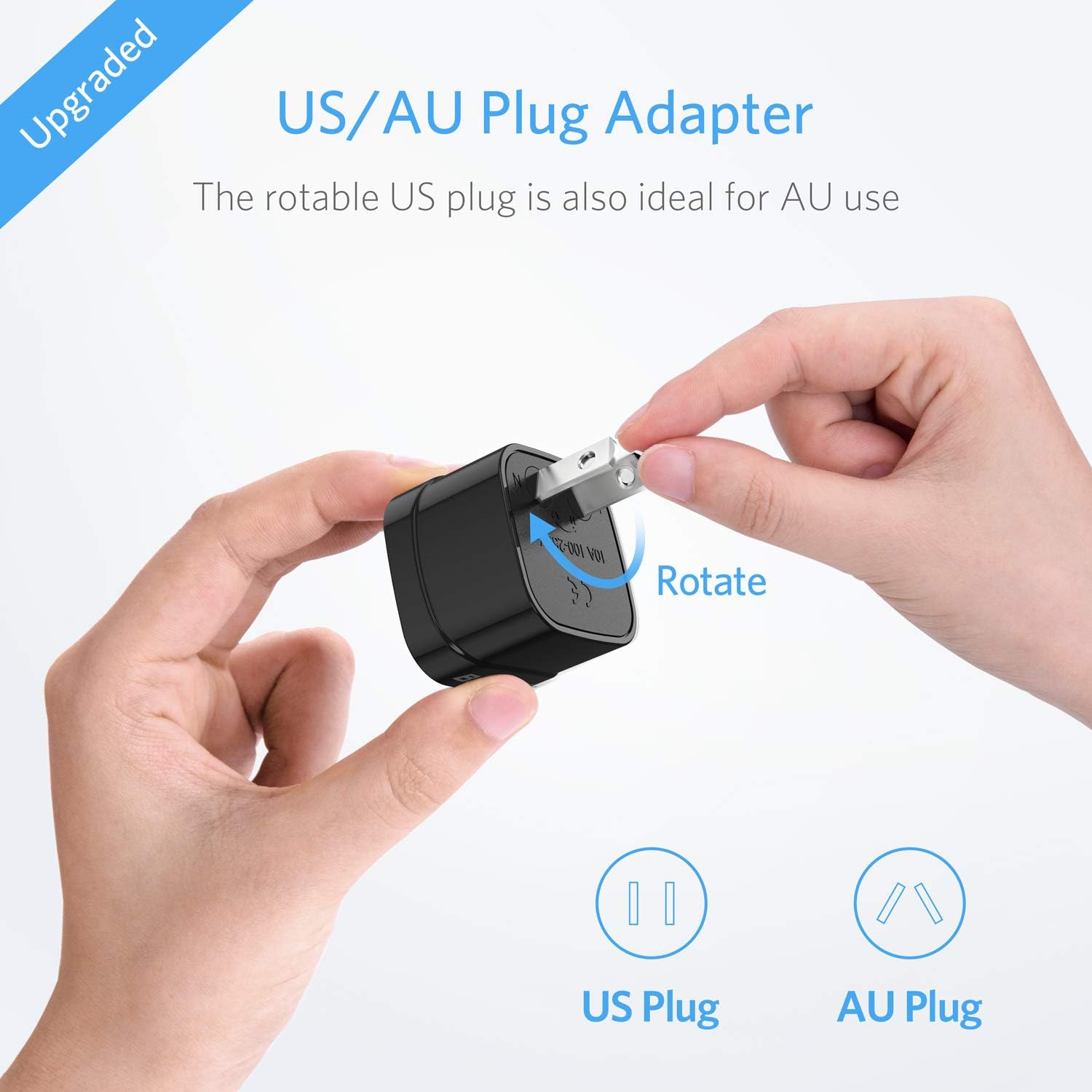BESTEK – Adaptador de viaje universal convertidor de voltaje de 220 V a 110 V con carga USB de 6 A y 4 puertos, y adaptador de enchufe de Reino