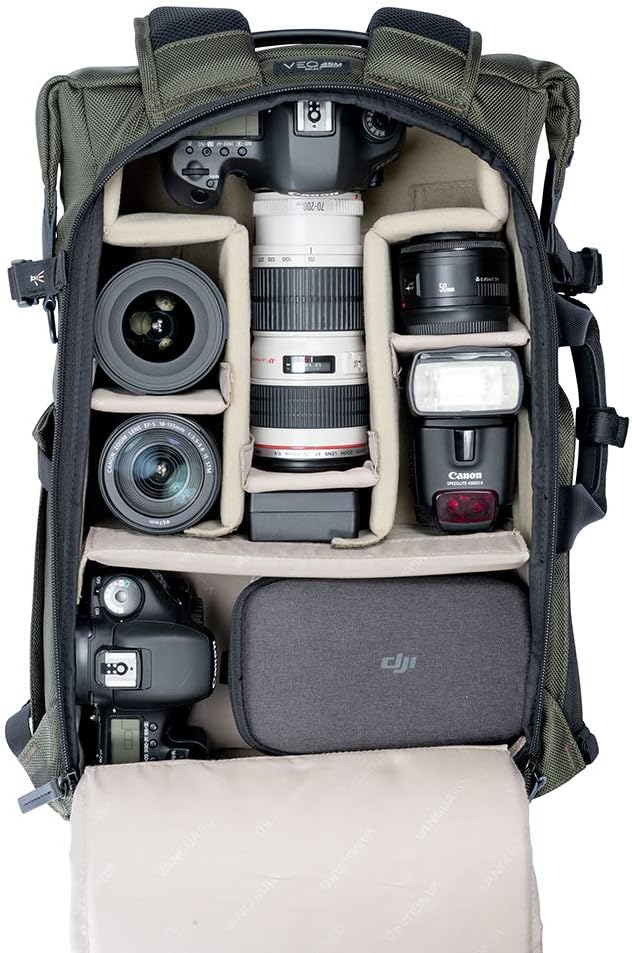 Vanguard VEO SELECT45M GR – Mochila para cámara réflex digital, equipo de video o drone, color verde