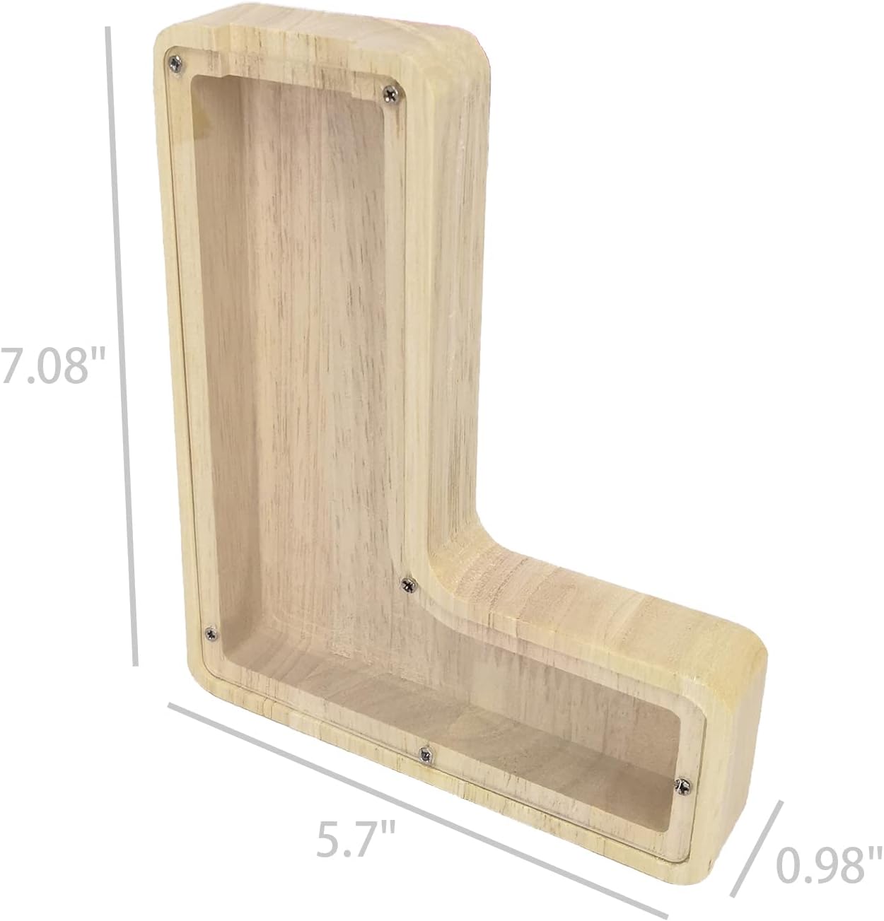 FixtureDisplays Alcancía de madera con nombre inicial personalizable de 7 pulgadas de alto, alcancía con nombre personalizado, letras del alfabeto
