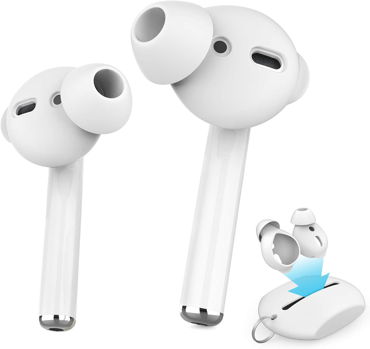 AhaStyle – 3 pares de almohadillas de silicona antideslizantes para audífonos compatibles con Apple AirPods 2 y 1 o EarPods, No se ajustan a la