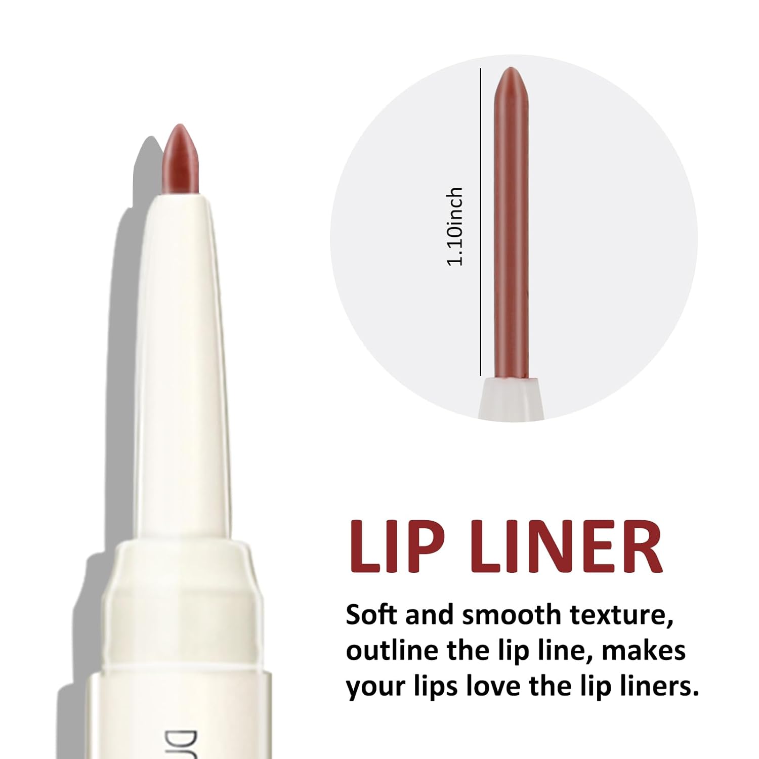 Boobeen Lápiz labial de doble punta, delineador de labios de terciopelo para maquillaje, lápiz labial cremoso para mujeres, acabado satinado mate de