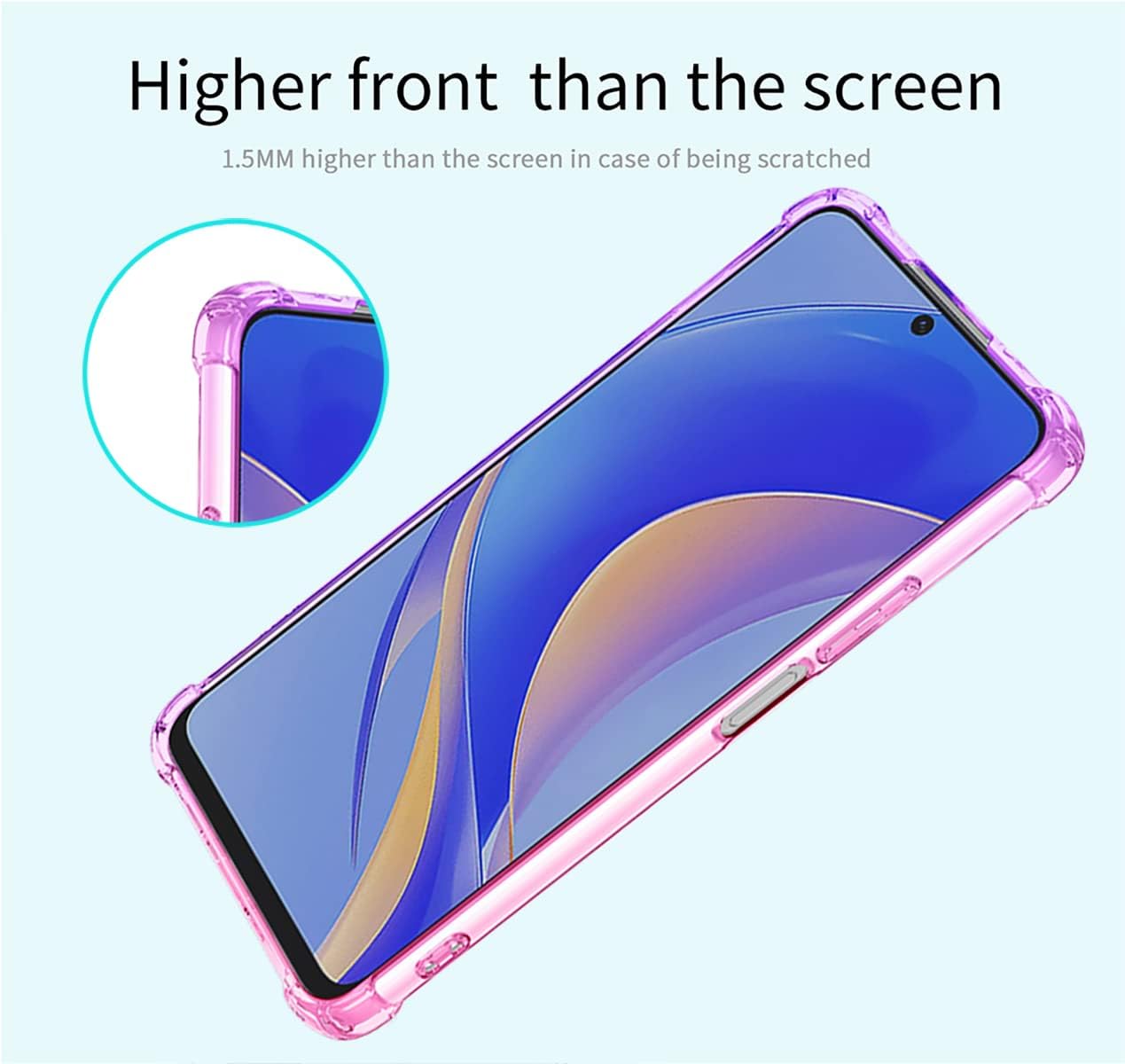 Funda para Huawei Nova Y90Enjoy 50 Pro CTR-LX2, funda transparente degradada delgada antiarañazos TPU a prueba de golpes funda protectora para