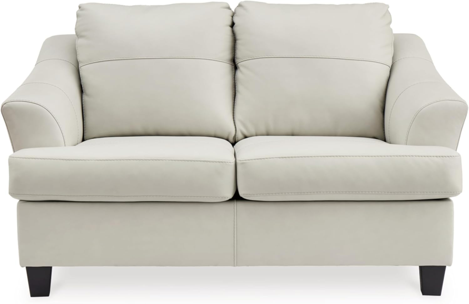 Signature Design by Ashley Genoa – Sofá biplaza moderno de cuero, color blanco