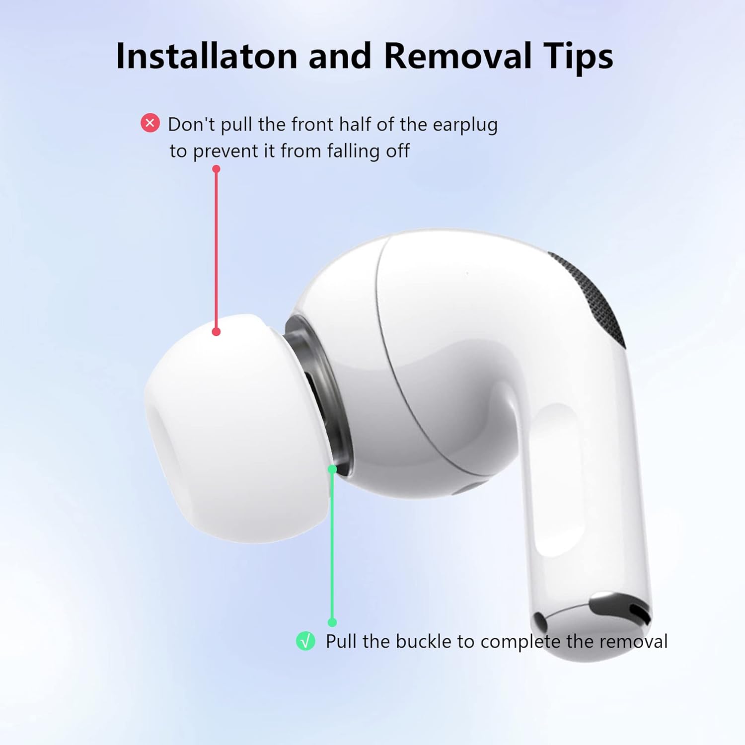 Kedoo 6 pares Puntas de repuesto para Airpods Pro y Airpods Pro de 2 generación 2022, mejores consejos de cancelación de ruido, cabe en la funda de