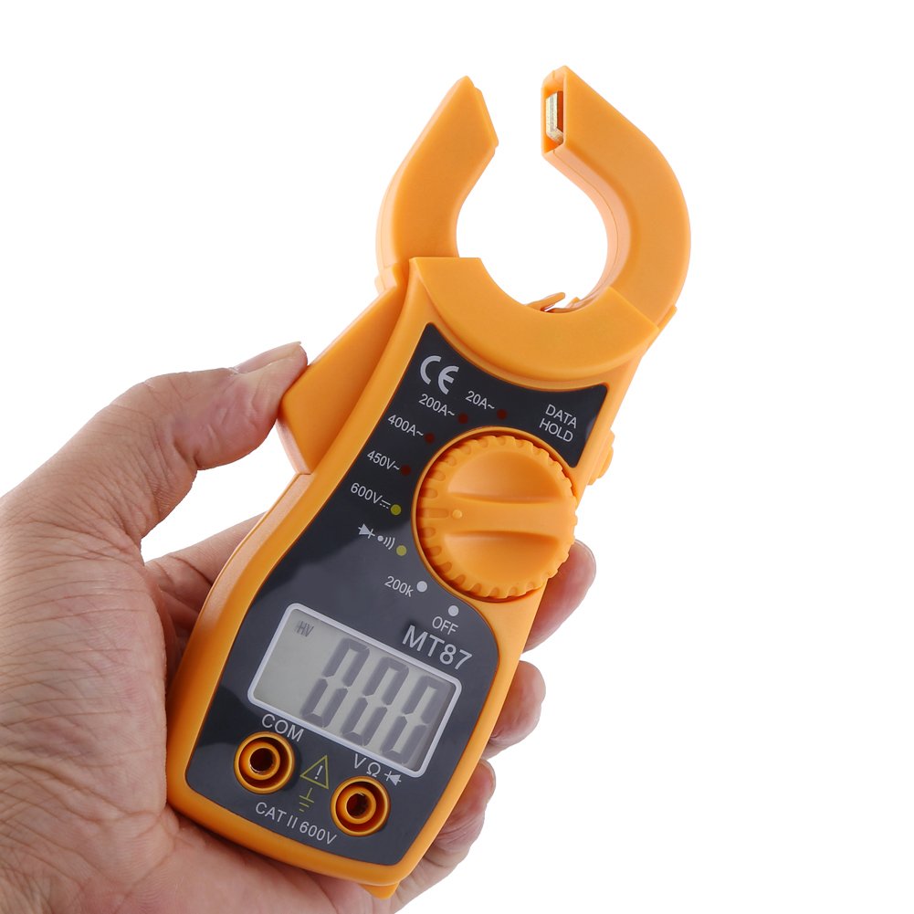 Voltímetro Digital Clamp Multímetro Conduce Voltímetro AC DC Amperímetro Ohmímetro Voltímetro Probador de Voltios Medidor LCD, Multi Probadores