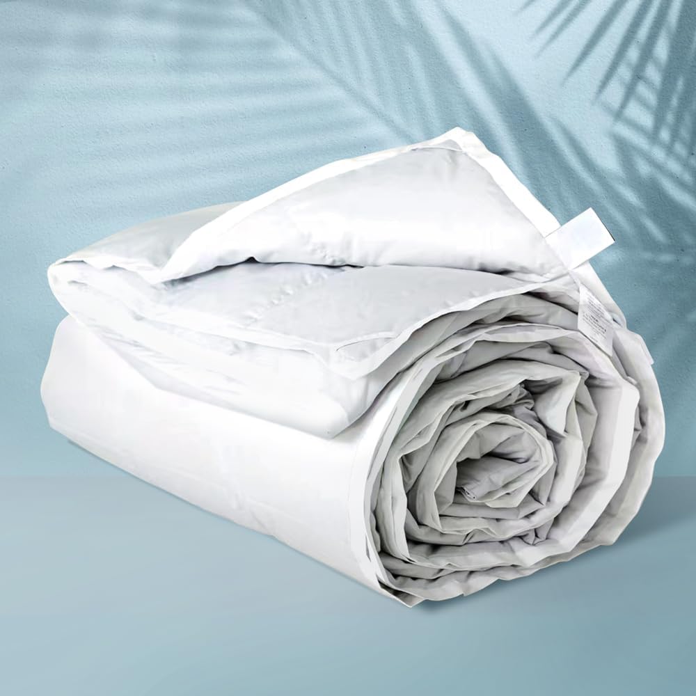Manta de plumón ligera, edredón refrescante de primera calidad tamaño Queen, para personas que duermen con calor de 90 x 90 pulgadas, color gris